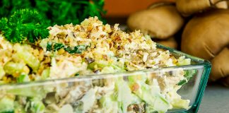 Нове Олів'є — шикарний зимовий салат з грибами