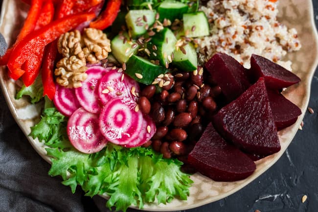 photo of salad with beans and beets