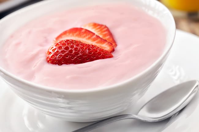 photo of strawberry yogurt