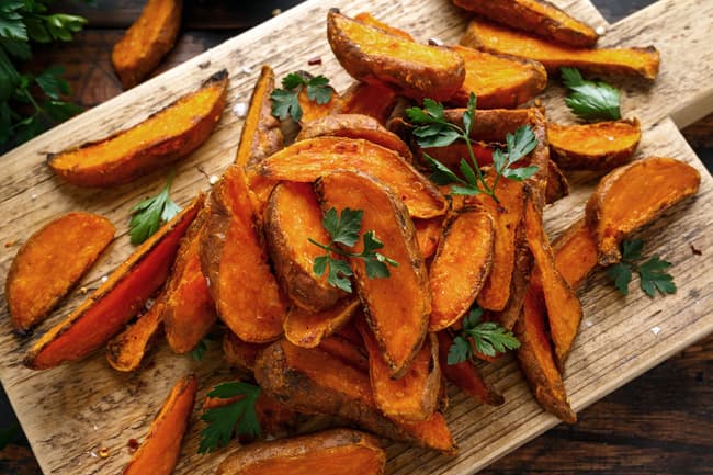 photo of baked sweet potato wedges