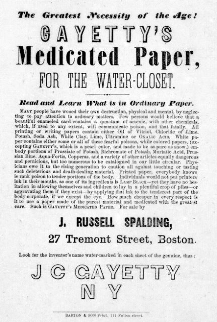An advertisement for Gayetty’s Medicated Paper.